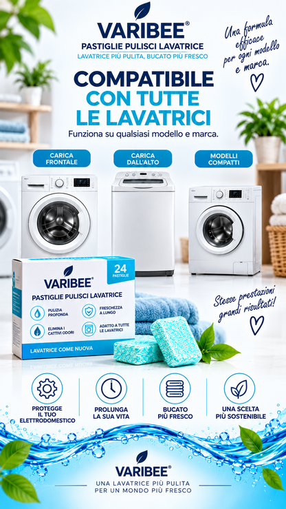 VARIBEE – Pastiglie Pulizia Profonda Lavatrice | Anticalcare, Igienizzanti e Anti-Odore